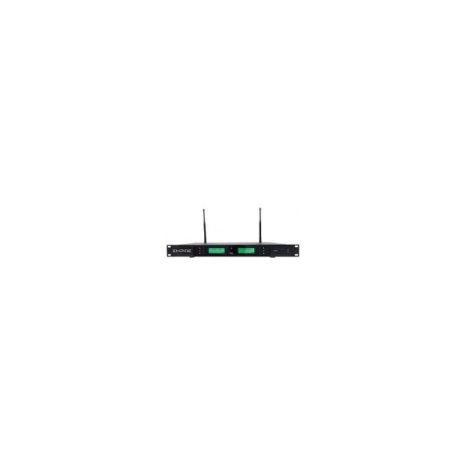 Empire ricevitore UHF a rack doppio canale, 16 canali selezionabili, uscite XLR bilanciate, jack 6,3 mm, nero