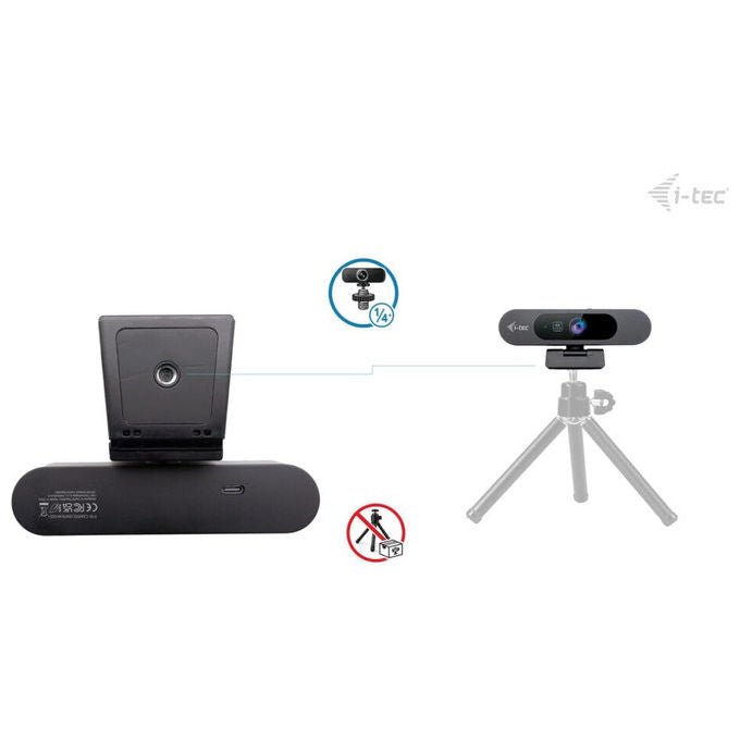 I-tec Solomon Pro 900 webcam 4K, auto framing, WDR, doppio microfono integrato, zoom digitale, picture-in-picture, USB, plug-and-play