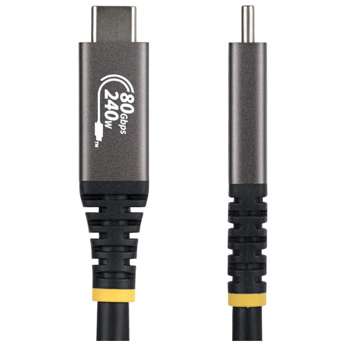 StarTech.com cavo USB4 USB-C 1,5 m, 80 Gbps, Power Delivery 240W, 8K 120Hz, DisplayPort 2.1, compatibile Thunderbolt 4, nero