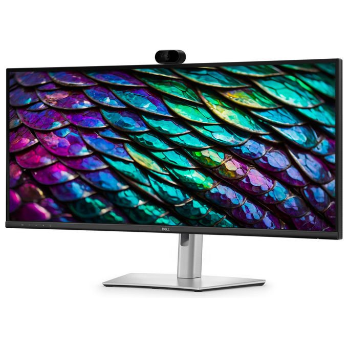 Dell monitor curvo 34 pollici P3426WEB, WQHD 3440x1440, webcam 4MP, hub USB-C 90W, altoparlanti, IPS, 100Hz, nero
