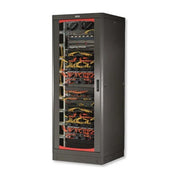 Tecnosteel rack 19'' 33u a pavimento, 800x1000 mm, porta traforata, 800 kg, striscia 6 prese unel con magnetotermico 16a, ip20