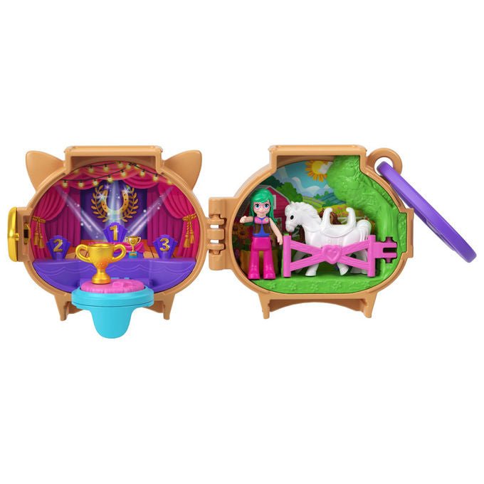 Polly Pocket bambola JCB20, set con animali, multicolore, 4 pezzi, per bambine dai 4 anni