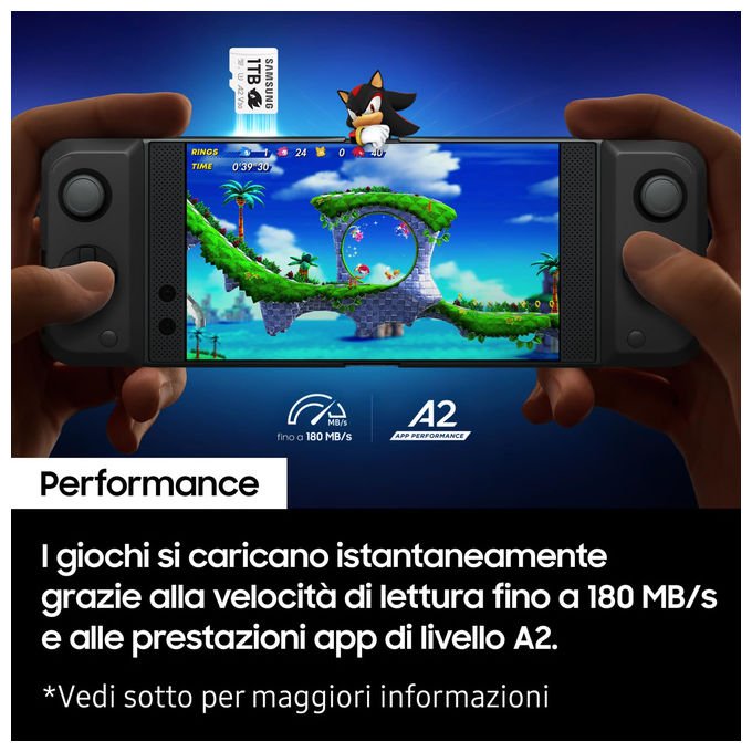 Samsung scheda microSDXC 128gb, Sonic Pro Plus, UHS-I U3 V30, lettura 180mb-s, scrittura 130mb-s, gaming, action cam, droni