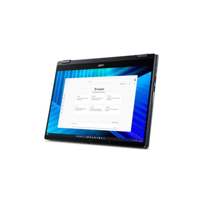 ACER TravelMate P4 Spin 14, notebook 2 in 1 convertibile, Intel Core Ultra 7 255U, 14'' touch WUXGA, 32GB DDR5, 1TB SSD NVMe, Wi-Fi 7, Windows 11 Pro, blu
