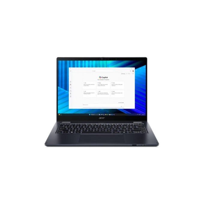 ACER TravelMate P4 Spin 14, notebook 2 in 1 convertibile, Intel Core Ultra 7 255U, 14'' touch WUXGA, 32GB DDR5, 1TB SSD NVMe, Wi-Fi 7, Windows 11 Pro, blu