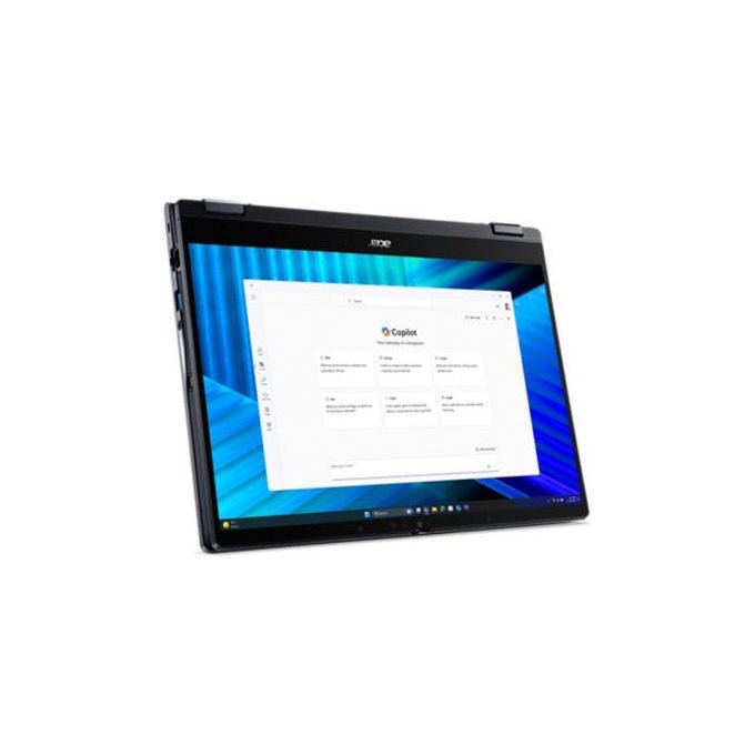ACER TravelMate P4 Spin 14, notebook 2 in 1 convertibile, Intel Core Ultra 7 255U, 14'' touch WUXGA, 32GB DDR5, 1TB SSD NVMe, Wi-Fi 7, Windows 11 Pro, blu