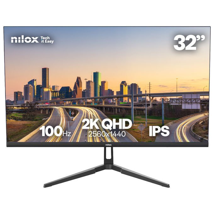 Nilox monitor 32 pollici IPS QHD 2560x1440, 120 Hz, 4 ms, HDMI, DisplayPort, FreeSync, VESA, nero