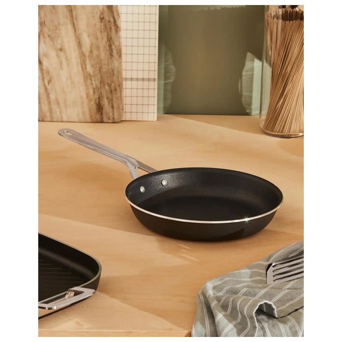 Alessi padella antiaderente ceramica PotsandPans, Ø 32 cm, alluminio, induzione, manico acciaio inox, nera