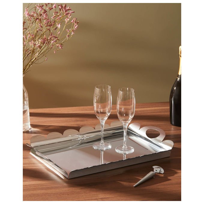 Alessi bicchieri flute per spumante e champagne, collezione Mami XL, vetro cristallino, set da 4 pezzi, 250 ml