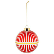 Alessi palla di Natale Delight, design Nika Zupanc, vetro soffiato, bianco rosso e oro, diametro 9 cm