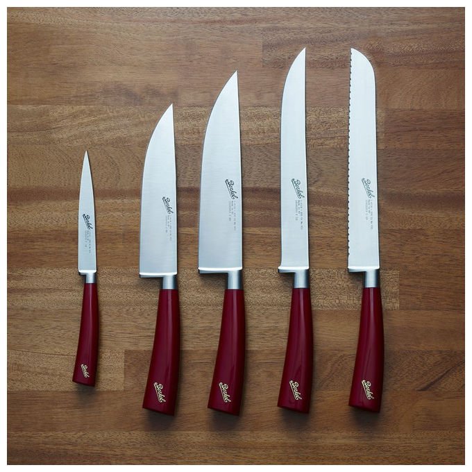 Berkel set coltelli Elegance con ceppo, 5 pezzi, acciaio inox, coltello trinciante, pane, spelucchino, disosso