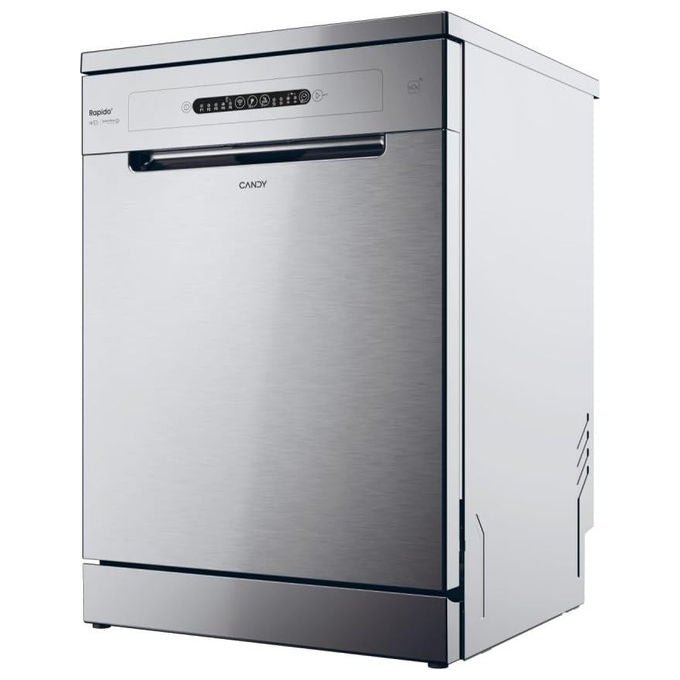 Candy lavastoviglie libera installazione 13 coperti, CF 3C7L0S RapidÓ, classe C, 47 dB, Wi-Fi, motore inverter, argento, 60 cm