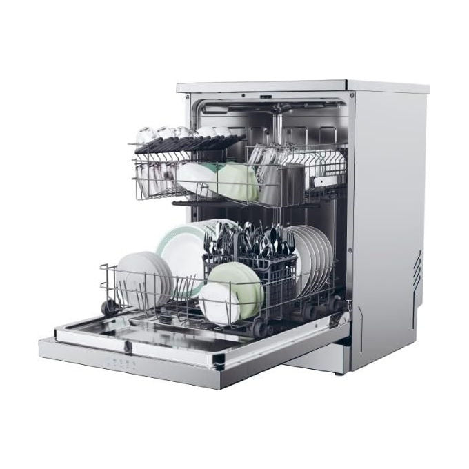 Candy lavastoviglie libera installazione 13 coperti, CF 3C7L0S RapidÓ, classe C, 47 dB, Wi-Fi, motore inverter, argento, 60 cm
