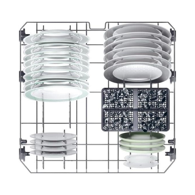 Candy lavastoviglie libera installazione 13 coperti, CF 3C7L0S RapidÓ, classe C, 47 dB, Wi-Fi, motore inverter, argento, 60 cm