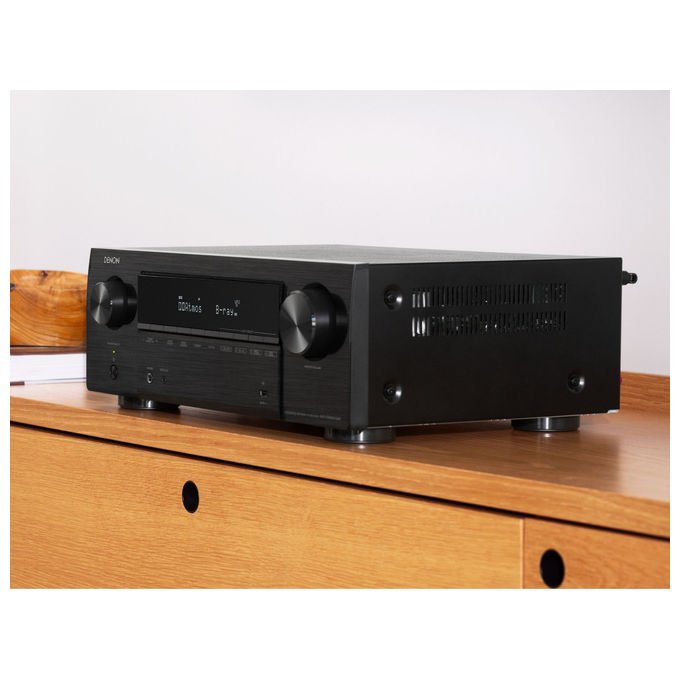 Denon AVR-X1800H, amplificatore AV 7.2 canali, 80 W, Dolby Atmos, DTS:X, HDMI 2.1 8K, Wi-Fi, Bluetooth, HEOS, DAB+, nero