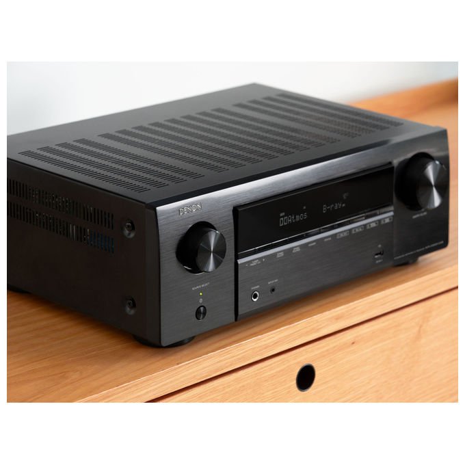 Denon AVR-X1800H, amplificatore AV 7.2 canali, 80 W, Dolby Atmos, DTS:X, HDMI 2.1 8K, Wi-Fi, Bluetooth, HEOS, DAB+, nero
