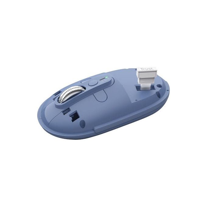 Trust Seron mouse wireless Bluetooth, hyperscroll slim, silenzioso, ricaricabile, multi-dispositivo, 65% plastica riciclata, blu