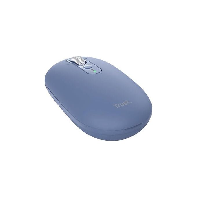 Trust Seron mouse wireless Bluetooth, hyperscroll slim, silenzioso, ricaricabile, multi-dispositivo, 65% plastica riciclata, blu