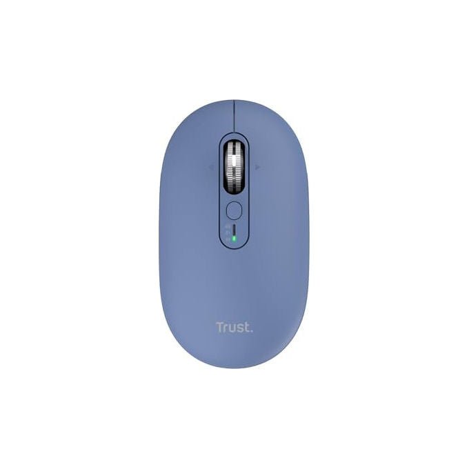 Trust Seron mouse wireless Bluetooth, hyperscroll slim, silenzioso, ricaricabile, multi-dispositivo, 65% plastica riciclata, blu