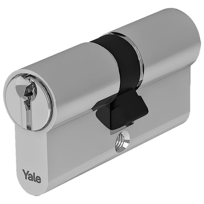 Yale cilindro europeo sagomato Y500, doppio frizionato, ottone nichelato, 27x27 mm, 3 chiavi, anti-picking, 5 pin