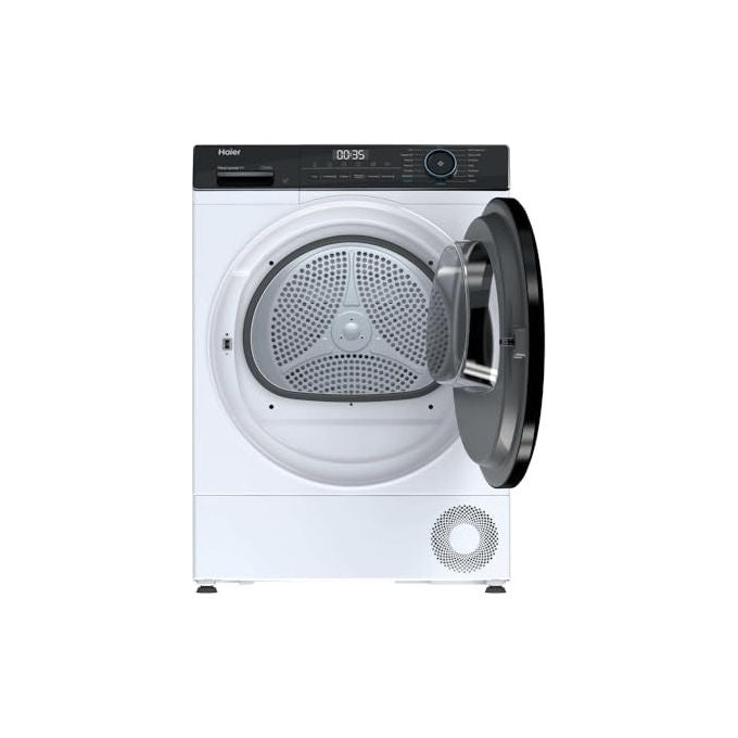 Haier asciugatrice a pompa di calore 9 kg, classe d, i-refresh pro, cestello scarpe, iot app hon, bianca, hd90-d939-it