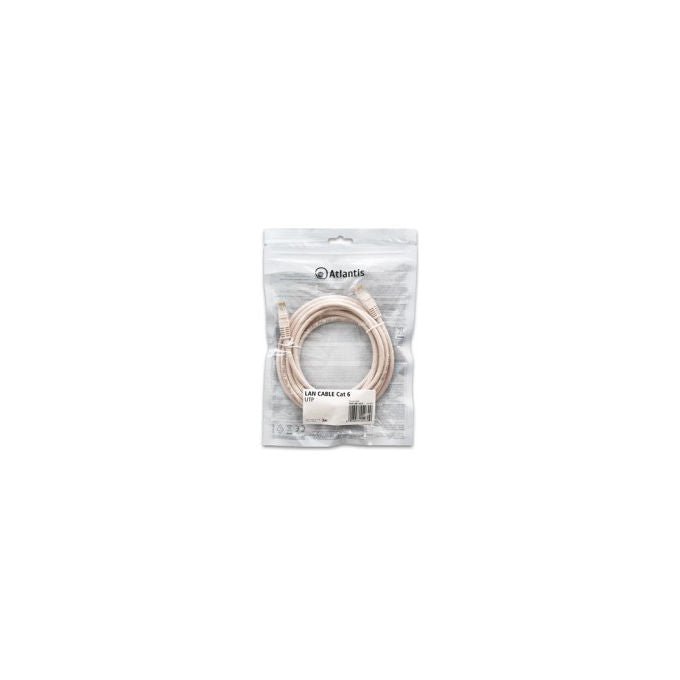Atlantis cavo di rete patch slim Cat.6A UTP, 1 metro, conduttore in rame, colore bianco