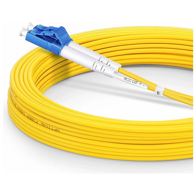 Hikvision cavo patch fibra ottica LC-UPC duplex monomodale, DS-1FCD72LCUL, G657A2, LSZH, 3 m, giallo