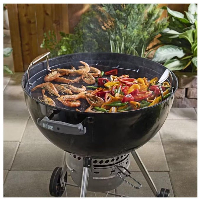 Weber piastra in ghisa smaltata per barbecue a carbone, Ø 57 cm, superficie intera, calore uniforme, carne pesce e verdure