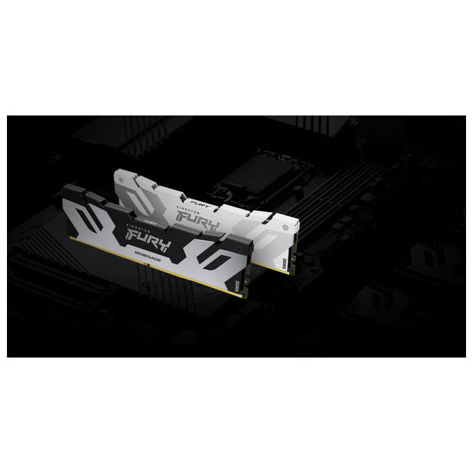 Kingston fury renegade silver, memoria ram ddr5 96gb, kit 2x48gb, 6400mt-s, cl32, xmp 3.0, dimm 288 pin