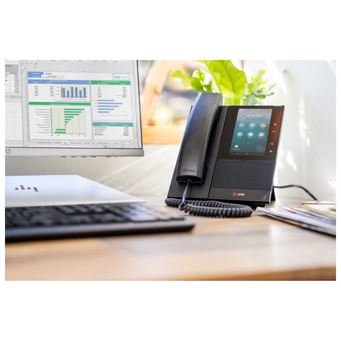 HP Poly CCX 500 telefono IP aziendale, Open SIP, display touch 5 pollici, PoE, Bluetooth 4.2, Gigabit Ethernet, nero