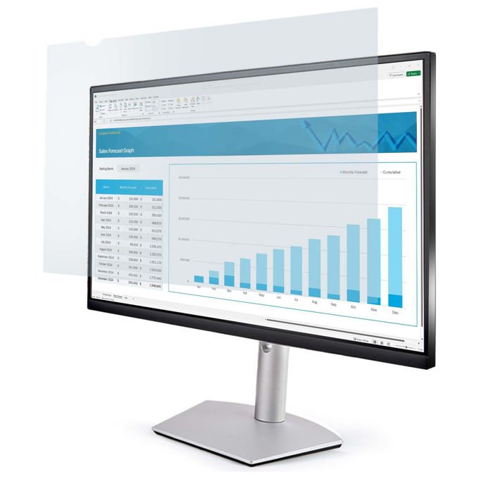 StarTech filtro anti luce blu, monitor 24 pollici 16:10, riduce affaticamento occhi, protezione schermo, 518x324 mm, TAA