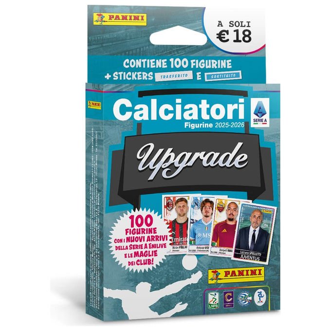 Panini figurine calciatori 2025-2026, upgrade set, 100 figurine di aggiornamento, Serie A Enilive