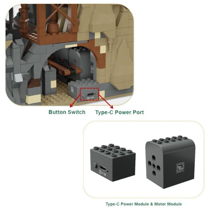 Pantasy set di costruzione la miniera del vecchio west 2990 pezzi sistema GBC motorizzato eta' 6+ mattoncini compatibili