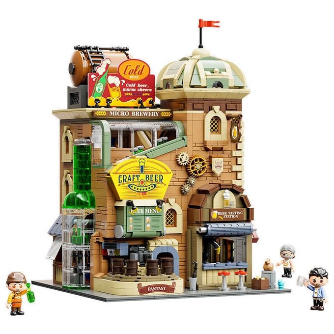 Pantasy set costruzione birrificio artigianale collezione edifici modulari 3266 pezzi livello esperto cod. 85023