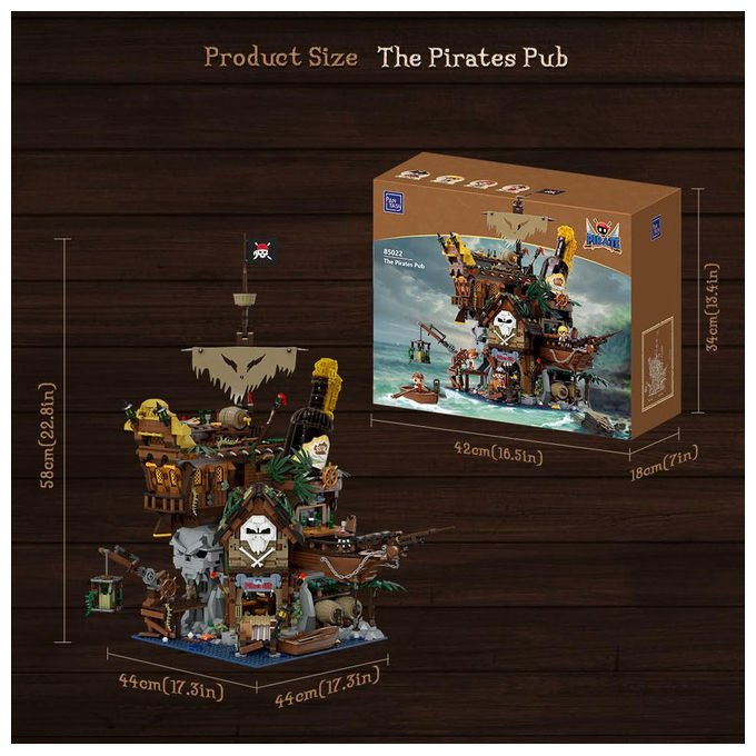 Pantasy 85022 Set di Costruzione Pub dei Pirati Modulare Multilivello 2858 Pezzi 44x44x58 cm