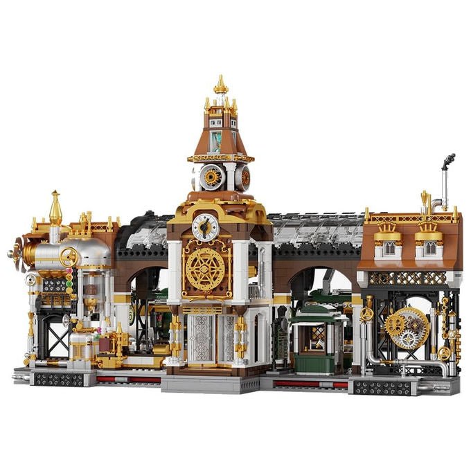 Pantasy stazione ferroviaria steampunk set costruzioni mattoncini 2723 pezzi per adulti e bambini dai 6 anni
