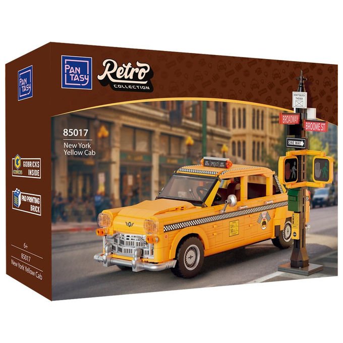 Pantasy set di costruzione New York Yellow Cab 1601 pezzi mattoncini ABS compatibile eta' 8+
