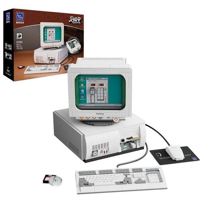 Pantasy set di costruzioni computer retro' anni 90, 1946 pezzi, modello PC gaming vintage, per adulti e bambini 12+