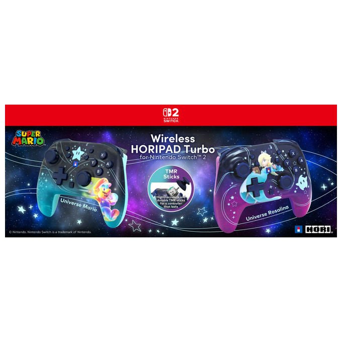 HORI Horipad Turbo controller wireless Nintendo Switch 2 Super Mario licenza ufficiale Nintendo Bluetooth multicolore