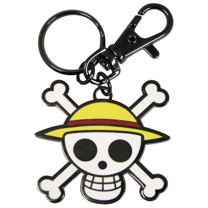 Abystyle portachiavi One Piece, teschio Monkey D. Luffy, in metallo, gadget anime, Cappello di Paglia