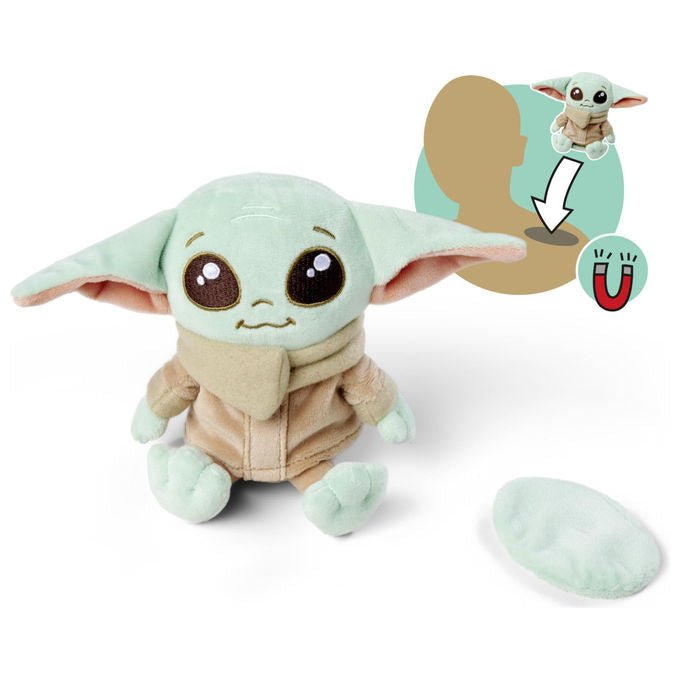 Simba peluche Grogu da spalla Star Wars The Mandalorian magnetico morbido 12 cm licenza ufficiale Disney