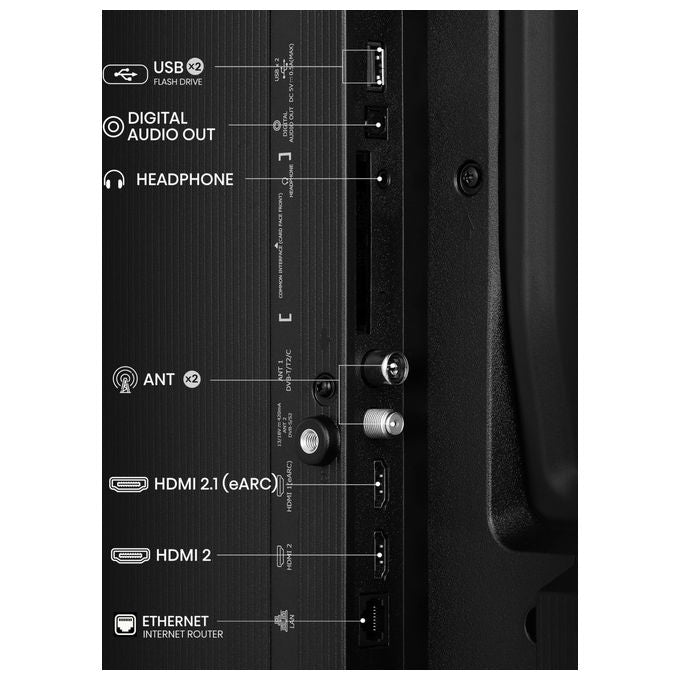 Hisense smart tv 32 pollici, 32E43QT, HD ready, LED, VIDAA U8, DVB-T2-S2, game mode, AirPlay 2, Wi-Fi, nero