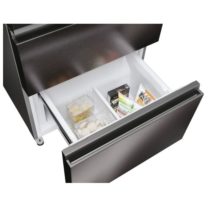 Haier frigorifero french door HFR3718ENMD, 402 L, no frost, multi-airflow, zona fresca, 4 porte, classe E, acciaio inox