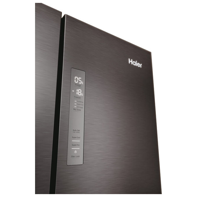 Haier frigorifero french door HFR3718ENMD, 402 L, no frost, multi-airflow, zona fresca, 4 porte, classe E, acciaio inox