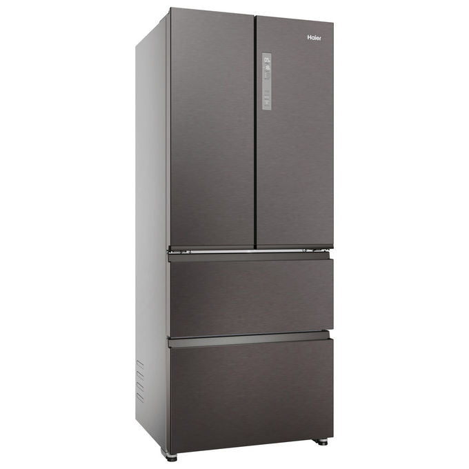 Haier frigorifero french door HFR3718ENMD, 402 L, no frost, multi-airflow, zona fresca, 4 porte, classe E, acciaio inox