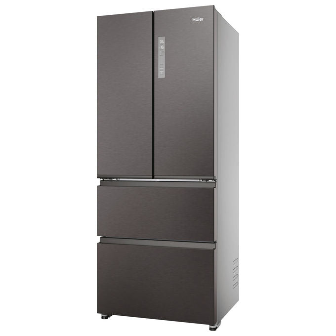 Haier frigorifero french door HFR3718ENMD, 402 L, no frost, multi-airflow, zona fresca, 4 porte, classe E, acciaio inox
