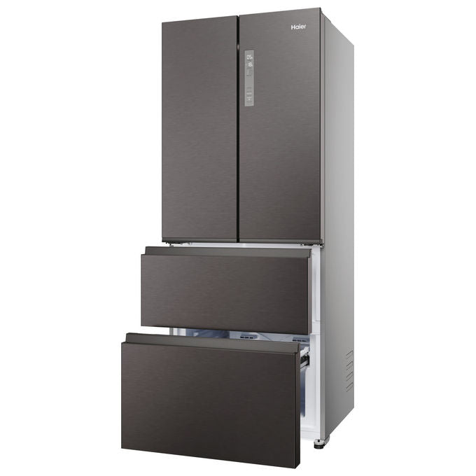 Haier frigorifero french door HFR3718ENMD, 402 L, no frost, multi-airflow, zona fresca, 4 porte, classe E, acciaio inox