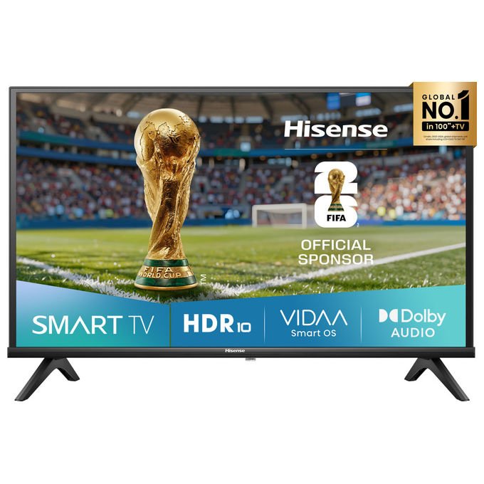 Hisense smart tv 40 pollici, Full HD, DLED, 40A4Q, VIDAA, Dolby Audio, Game Mode, Wi-Fi, DVB-T2, nero