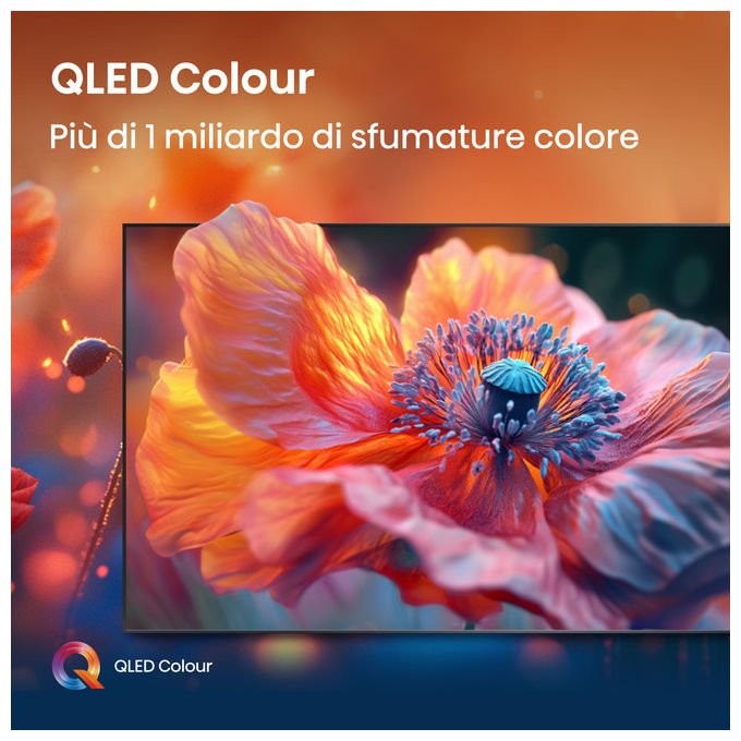 Hisense smart tv QLED 43 pollici 4K Ultra HD, 43E7Q, Dolby Vision e Atmos, VIDAA, VRR, ALLM, Wi-Fi, nero