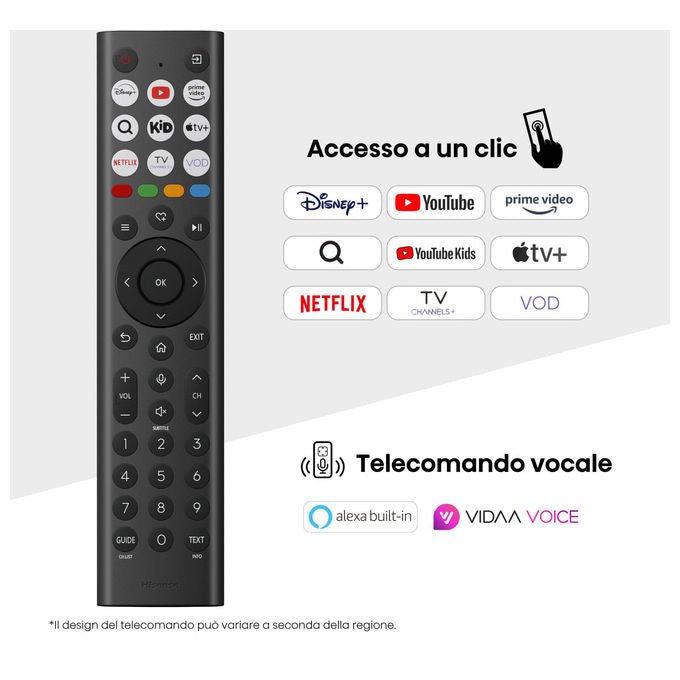 Hisense smart tv QLED 43 pollici 4K Ultra HD, 43E7Q, Dolby Vision e Atmos, VIDAA, VRR, ALLM, Wi-Fi, nero